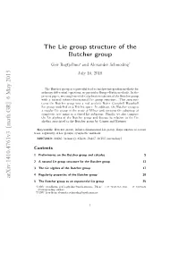 The Lie Group Structure of the Butcher Group