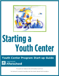 Youth Center Program Start -Up Guide