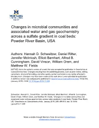 Changes in Microbial Communities and Associated Water and Gas Geochemistry Across a Sulfate Gradient in Coal Beds: Powder River Basin, USA