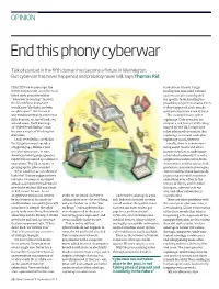 End This Phony Cyberwar