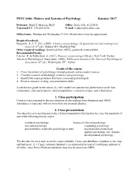 History and Systems in Psychology Fall 2000