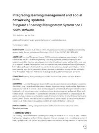 Integrating Learning Management and Social Networking Systems Integrare I Learning Management System Con I Social Network
