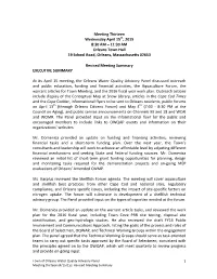 OWQAP Revised 4 15 Meeting Summary