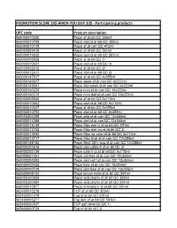 Participating Products UPC Code