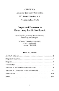 People and Processes in Quaternary Pacific Northwest