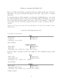 Physics Concepts for Math 116