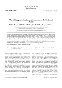 SCIENCE CHINA the Lightning Activities in Super Typhoons Over The