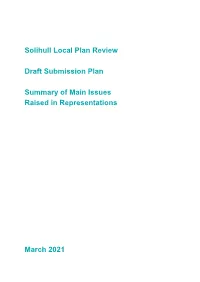 Summary of Issues Raised