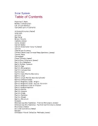 Table of Contents