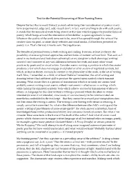 Text for the Potential Uncovering of More Framing Poems