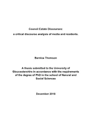 A Critical Discourse Analysis of Media and Residents. Bernice Thomson A