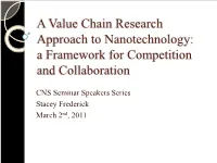 A Value Chain Research Approach to Nanotechnology: a Framework for Competition and Collaboration