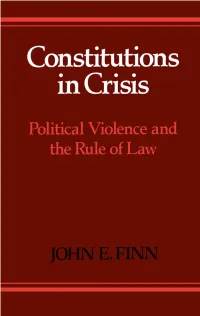 CONSTITUTIONS in CRISIS This Page Intentionally Left Blank CONSTITUTIONS in CRISIS