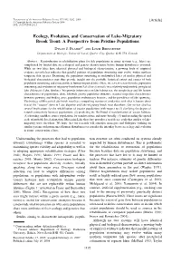 Ecology, Evolution, and Conservation of Lake-Migratory Brook Trout: a Perspective from Pristine Populations