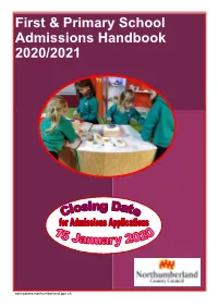 First & Primary School Admissions Handbook 2020/2021