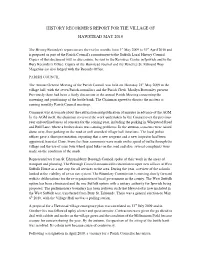History Recorder's Report for the Village of Hawstead