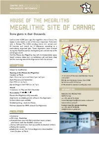 MEGALITHIC SITE of CARNAC Stone Giants in Their Thousands