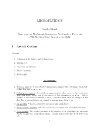 Microfluidics