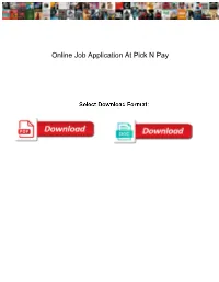 Online Job Application at Pick N Pay