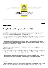 Promulgation of Decrees of the Congregation for the Causes of Saints