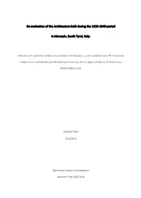 Re-Evaluation of the Architecture Built During the 1920-1940 Period In