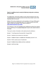 Report on Additional Work Completed Following Designation Workshop (29 June 2005)