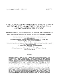 Status of the Potentially Invasive Asian Species Sceliphron Deforme in Europe, and an Update on the Distribution of S. Curvatum (Hymenoptera: Sphecidae)
