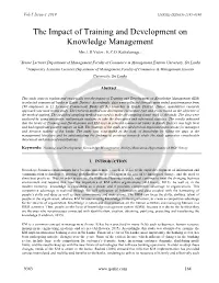 The Impact of Training and Development on Knowledge Management