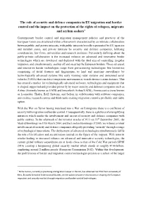 The Role of Security and Defence Companies in EU Migration And