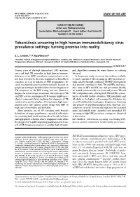 Tuberculosis Screening in High Human Immunodeficiency Virus Prevalence Settings: Turning Promise Into Reality