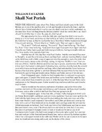 WILLIAM FAULKNER, Shall Not Perish
