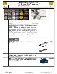 " 2016 Snap Shot Product List " Prices Subject to Change Category Description - May 2016 Price NEW $395 Each