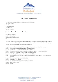 Chris Ensoll Ski Touring Programmes