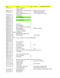 Date Artist App Notes Updated 2017/06/29 1960/05/20, 21 Jackie