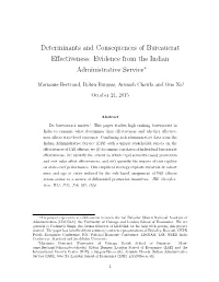 Determinants and Consequences of Bureaucrat Effectiveness: Evidence