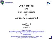 DPSIR Schema and Numerical Models in Air Quality Management