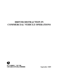Driver Distraction in Commercial Vehicle Operations
