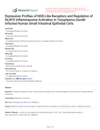 Expression Pro Les of NOD-Like Receptors and Regulation Of