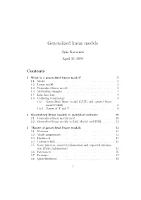 Generalized Linear Models