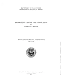 M:ETAM()RPHIC MAP ()F the APPALACHI;\NS by :C