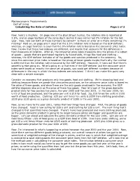 Macroeconomic Measurements Cost of Living Calculating the Rate of Inflation Page 1 of 3