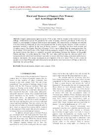 Moral and Manners of Flappers (New Woman) in F. Scott Fitzgerald Works