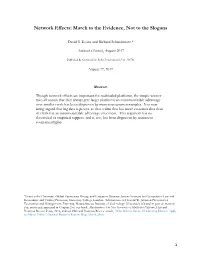 Network Effects: March to the Evidence, Not to the Slogans