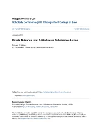Private Nuisance Law: a Window on Substantive Justice