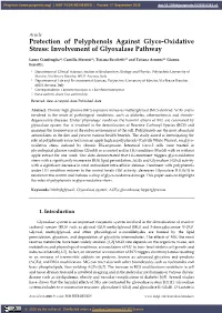 Protection of Polyphenols Against Glyco-Oxidative Stress: Involvement of Glyoxalase Pathway
