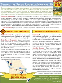 Setting the Stage: Upgrade Highway 50