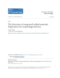 The Derivation of Compound Ordinal Numerals