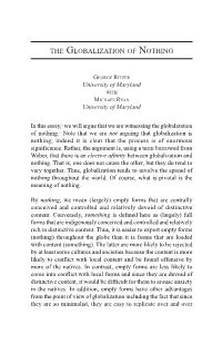 The Globalization of Nothing