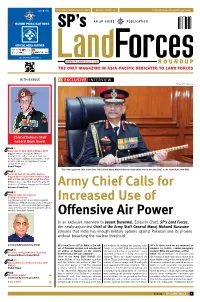 Army Chief Calls for Increased Use of Offensive Air Power