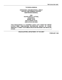 Army Technical Manual for 7" South Bend Shaper